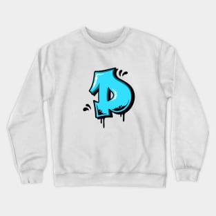 Letter D graffiti Crewneck Sweatshirt